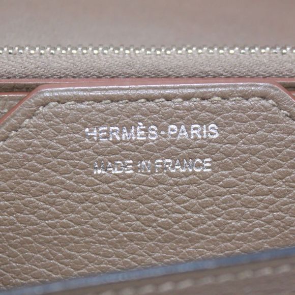 Hermes Passant Long Origan Leather Brown Wallet Silver - Picture 7 of 12